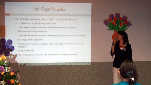 Rachel leads a woman's conference in Cuenca, Ecuador